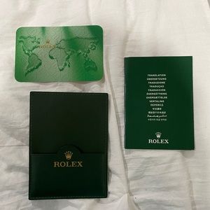 REAL ROLEX Green Leather Card Holder